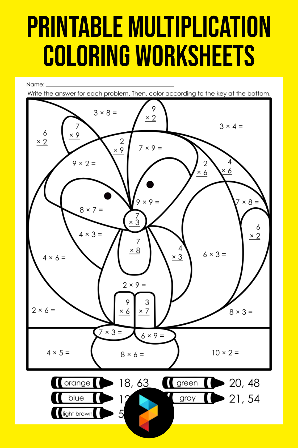 10 Best Free Printable Multiplication Coloring Worksheets Printablee