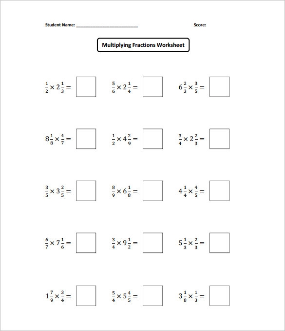 10 Multiplying Fractions Worksheet Templates PDF 10 Multiplying Fractions Worksheet Templates PDF