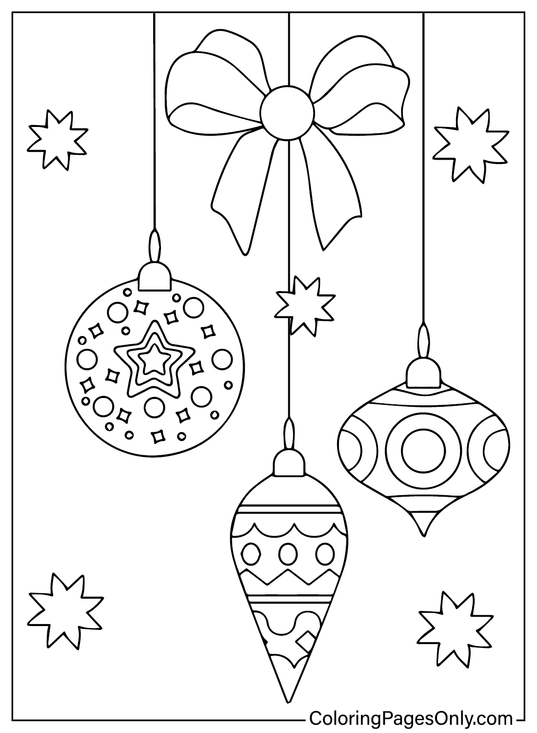 100 Christmas Ornaments Coloring Pages ColoringPagesOnly