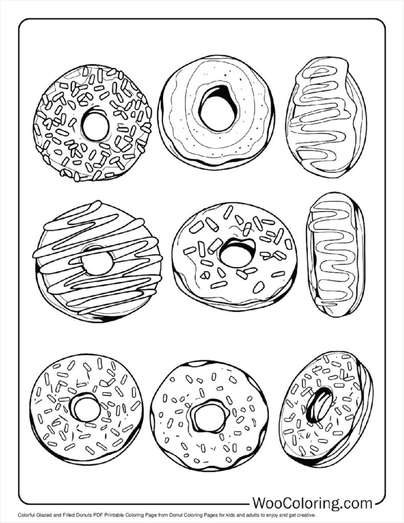 100 Donut Coloring Pages FREE Printable PDF Woo Coloring