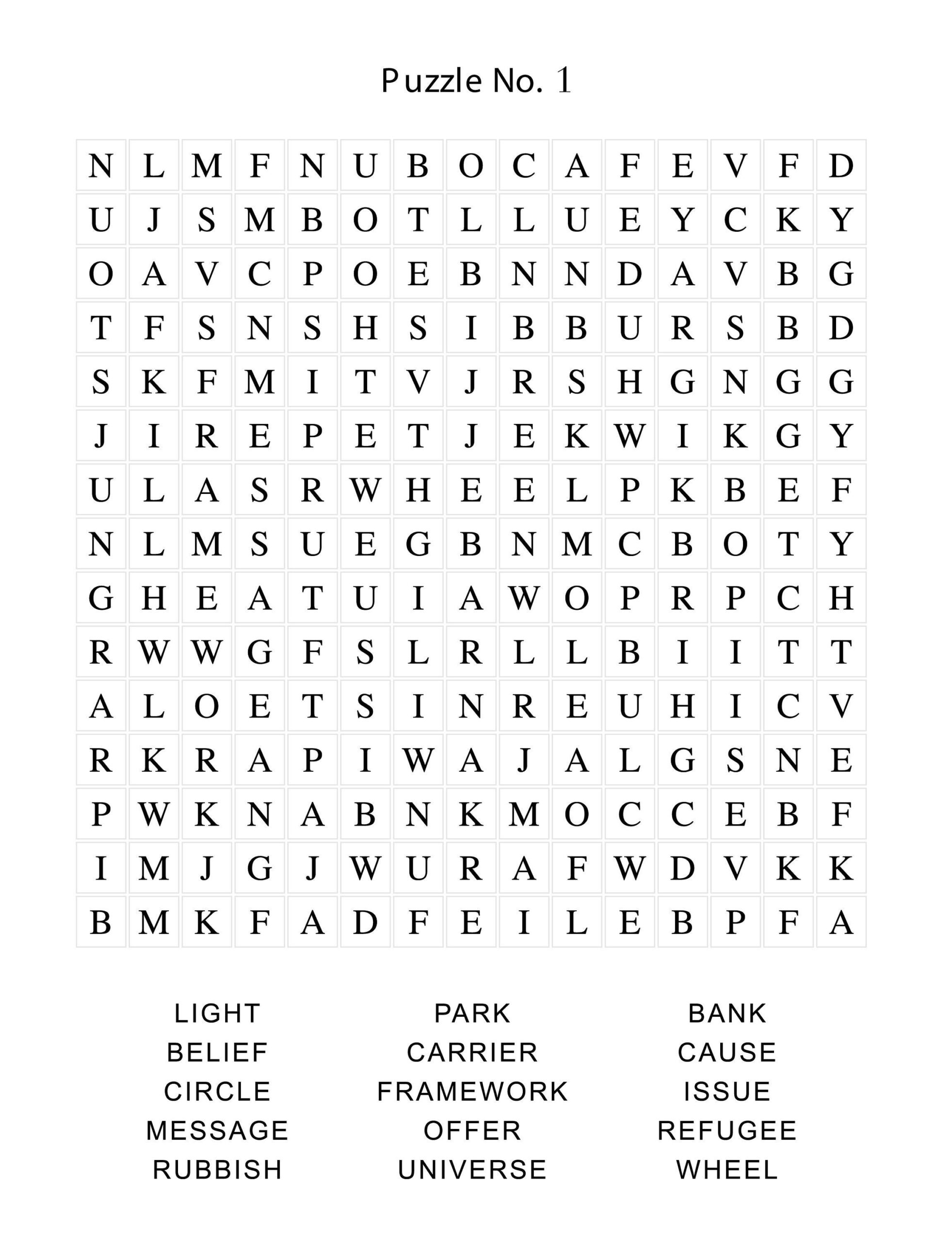 100 Word Printable Word Search Printable Word Searches 100 Word Printable Word Search Printable Word Searches