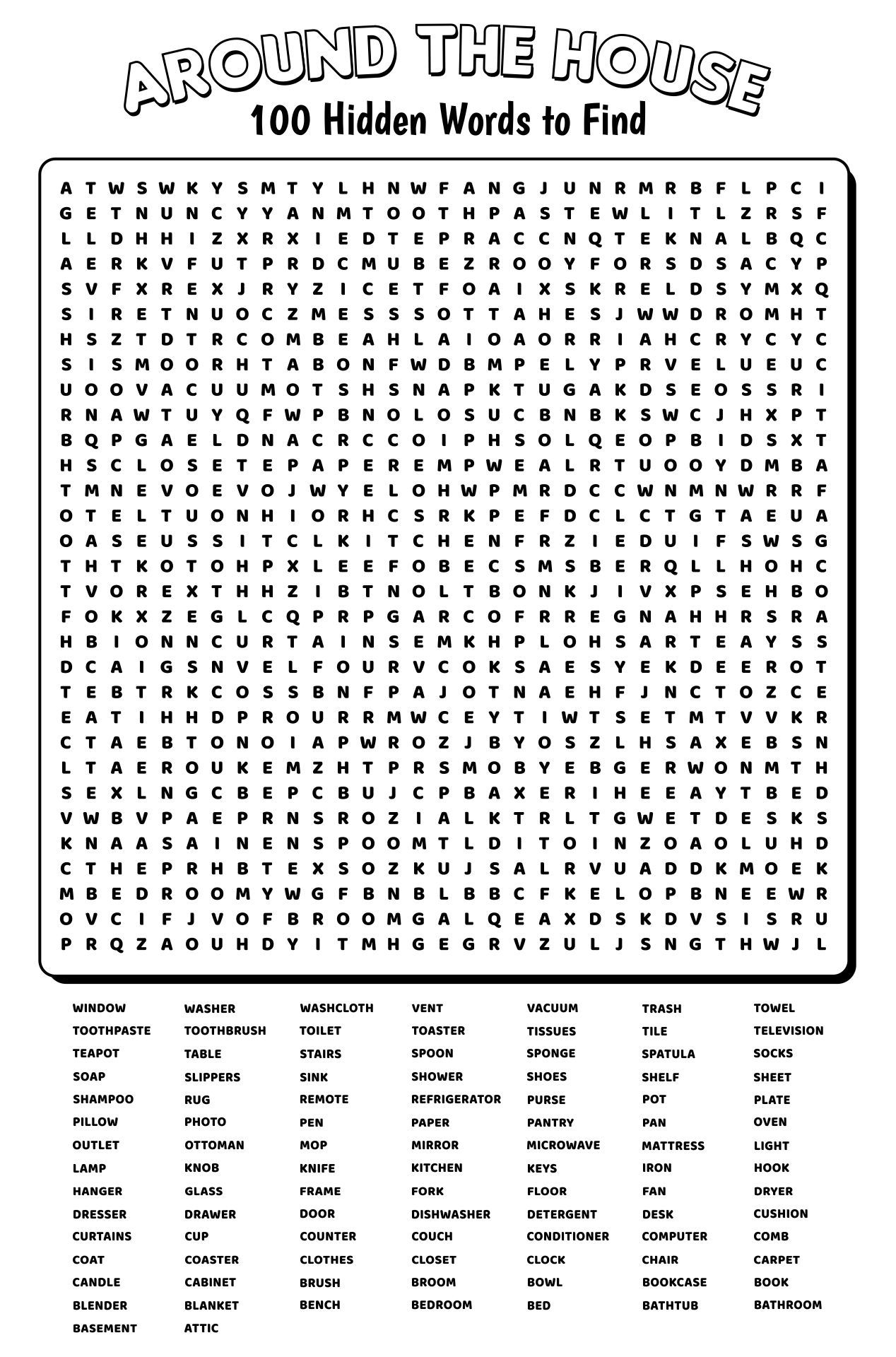 word search printable free