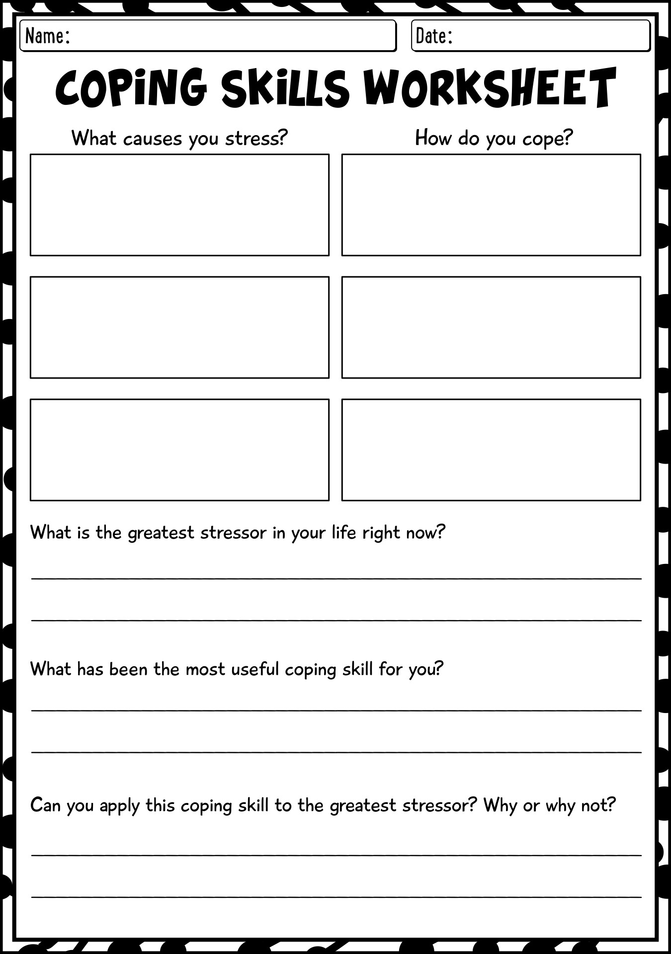 11 Free Printable Worksheets Coping Skills Free PDF At Worksheeto