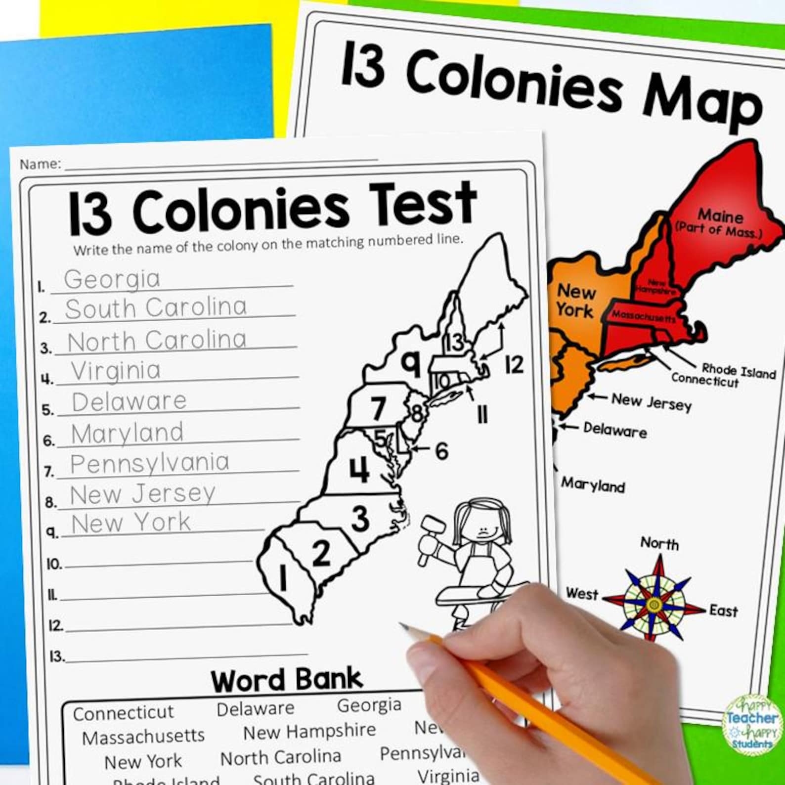 13 Colonies Map Quiz 13 Colonies Map Worksheet Blank 13 Colonies Map 