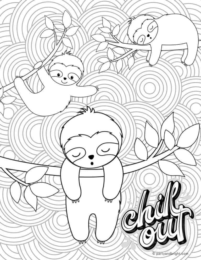 13 Cute Sloth Coloring Pages Printable Activities Party Bright 13 Cute Sloth Coloring Pages Printable Activities Party Bright