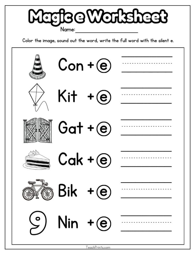 13 Magic E Worksheets Free PDF Printables Teach Prints 13 Magic E Worksheets Free PDF Printables Teach Prints