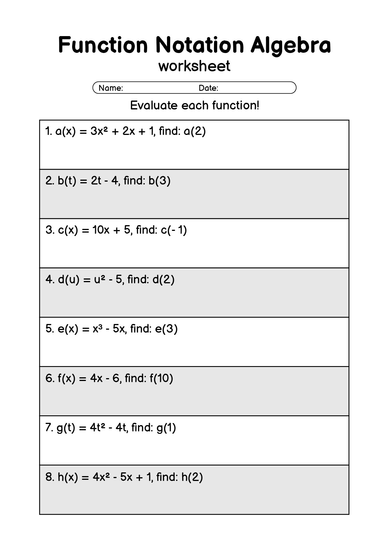15 Function Notation Algebra Worksheets Free PDF At Worksheeto 15 Function Notation Algebra Worksheets Free PDF At Worksheeto