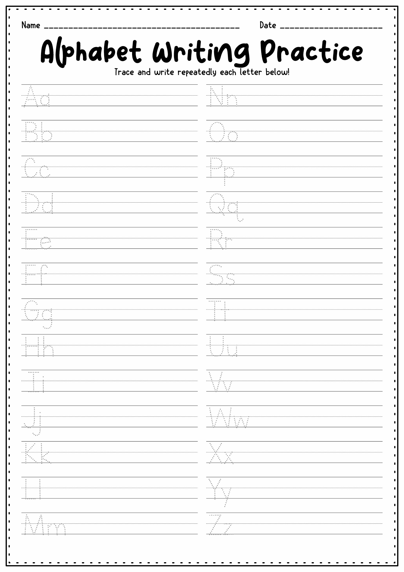 16 Best Images Of Alphabet Homework Worksheets Learning To Write 16 Best Images Of Alphabet Homework Worksheets Learning To Write