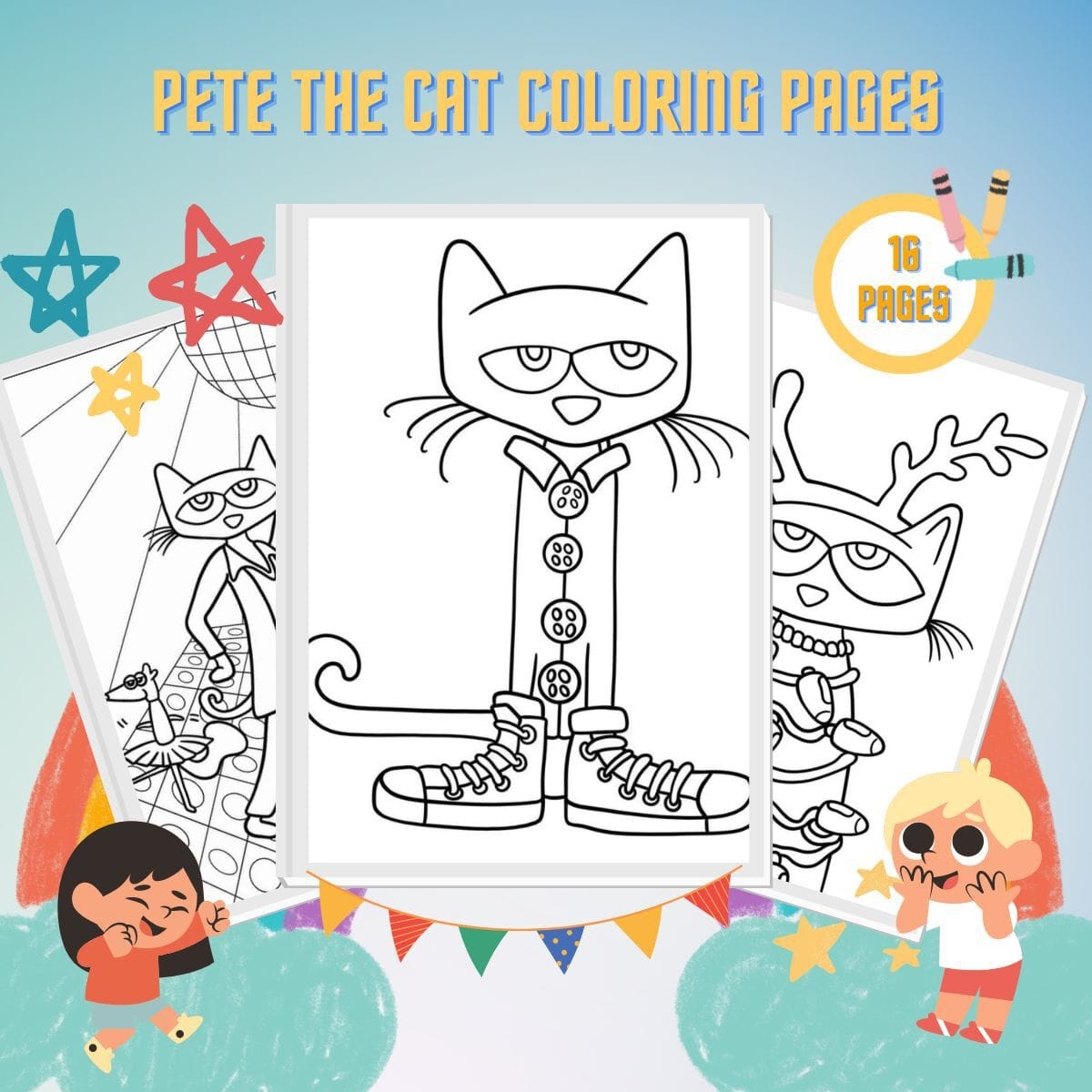 16 Pete The Cat Coloring Pages PDF Free Printable For Kids