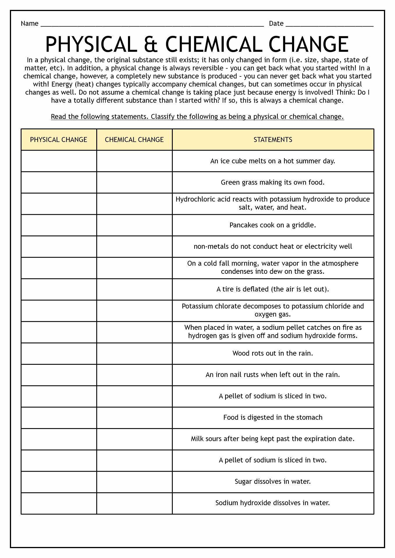 16 Physical Changes Matter Worksheets Free PDF At Worksheeto 16 Physical Changes Matter Worksheets Free PDF At Worksheeto