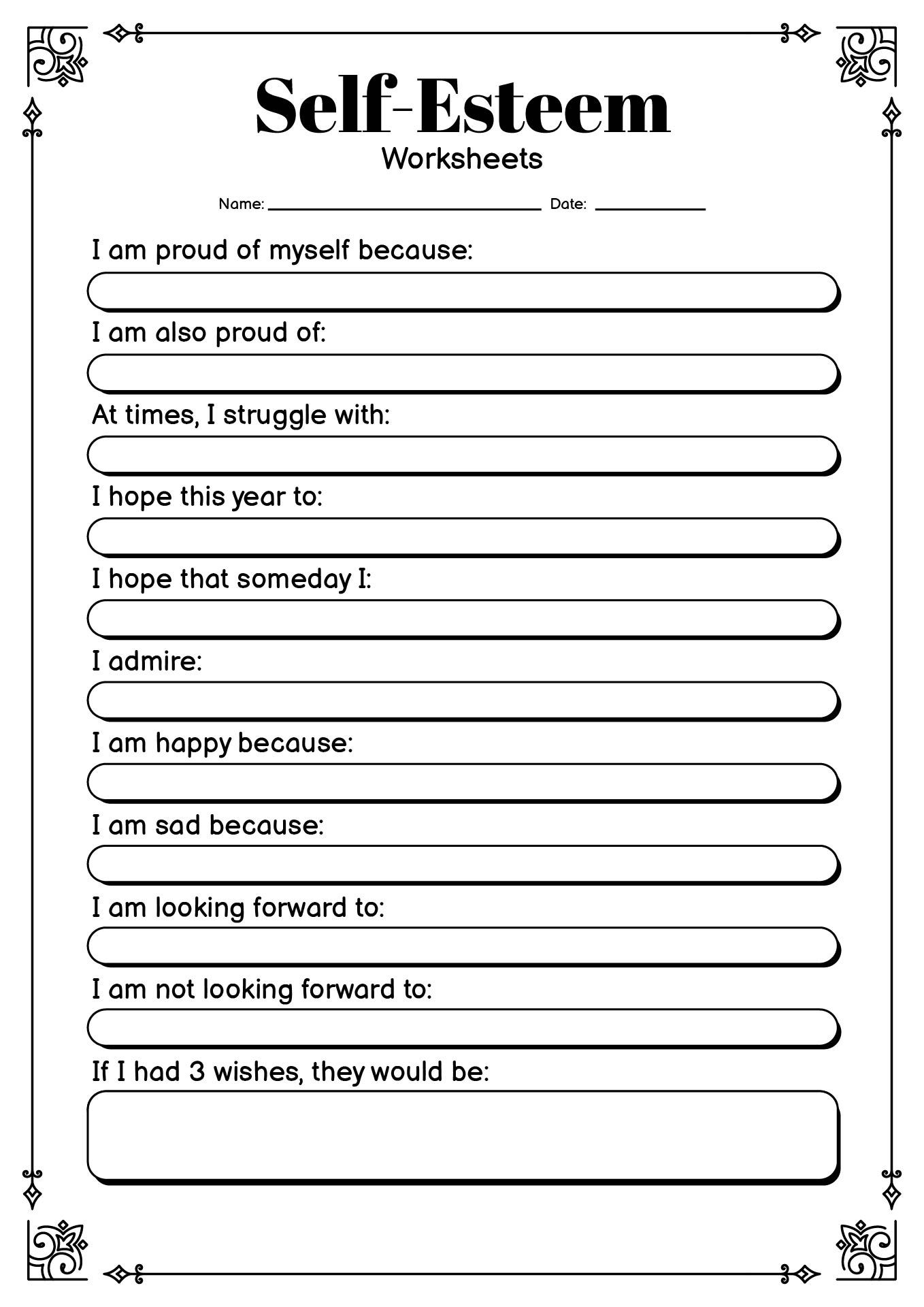 16 Self Esteem Worksheets Printable Free Self Esteem Worksheets Self 16 Self Esteem Worksheets Printable Free Self Esteem Worksheets Self