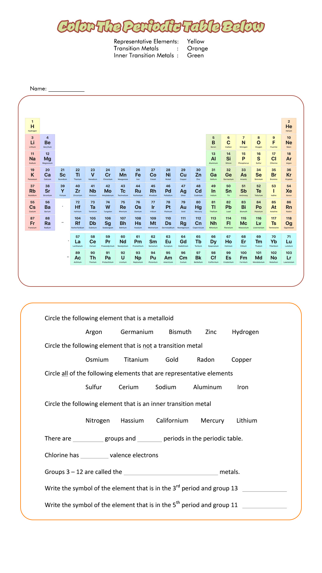 16 Worksheets Periodic Table Activity Free PDF At Worksheeto