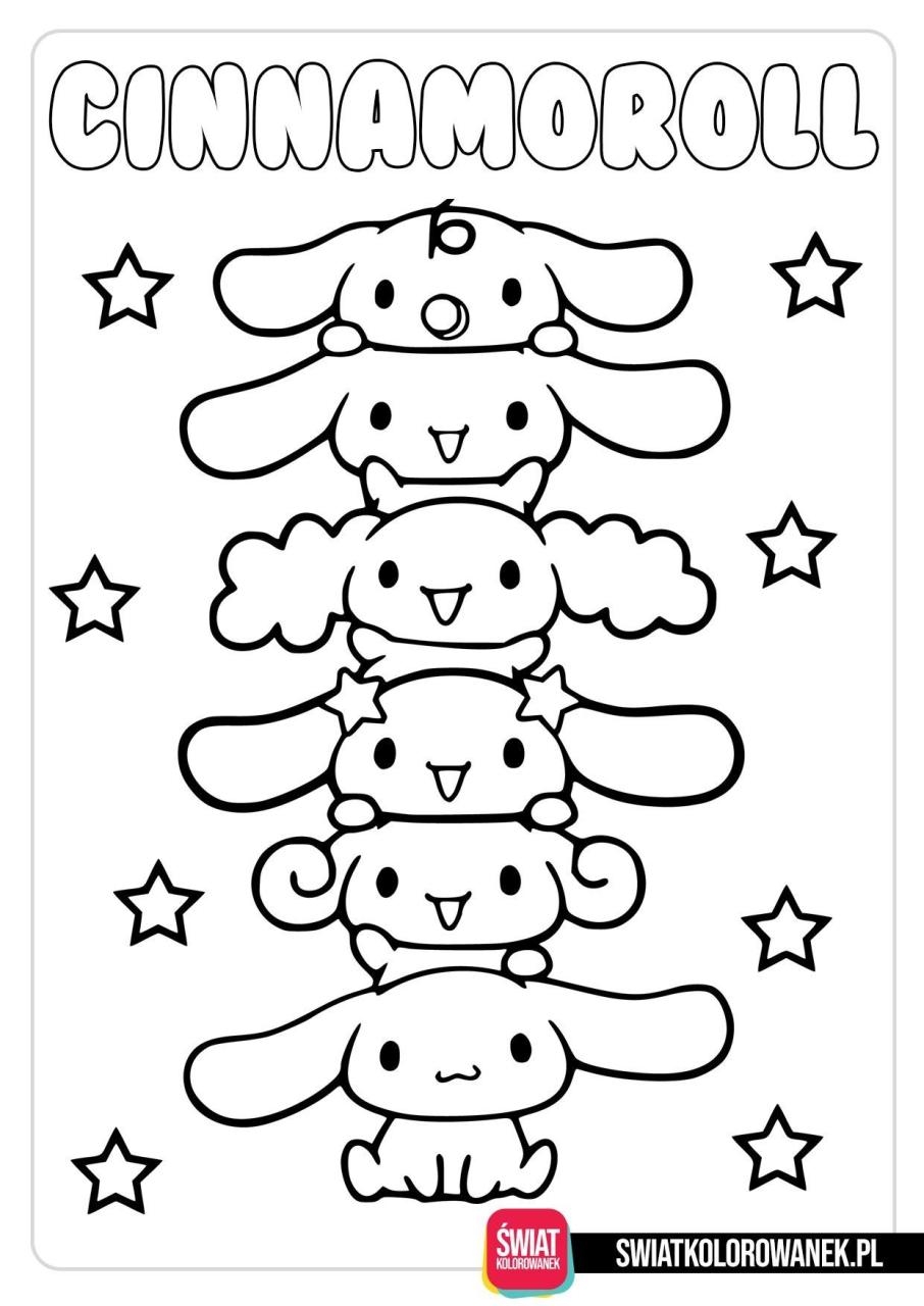cinnamon roll hello kitty coloring page
