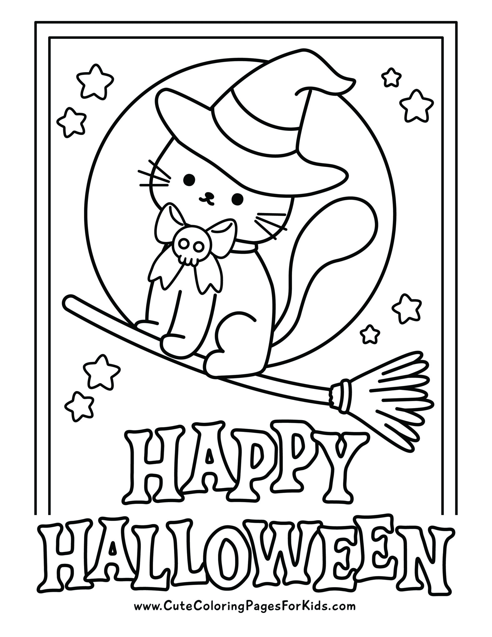 18 Cute Halloween Coloring Pages Free Printable PDFs Cute Coloring 