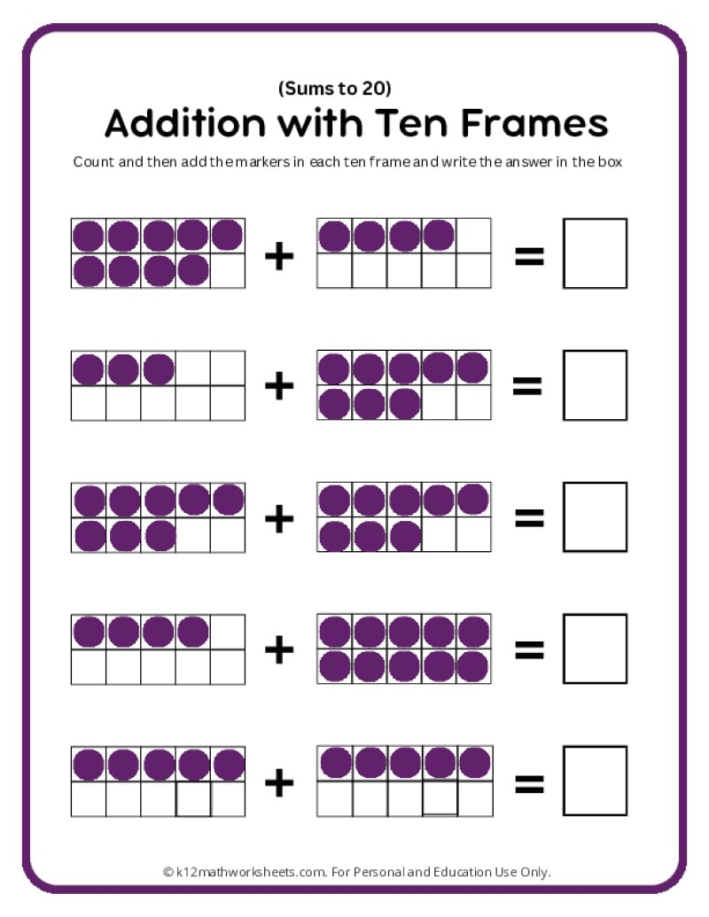 1st Grade Addition Worksheets Printable PDFs