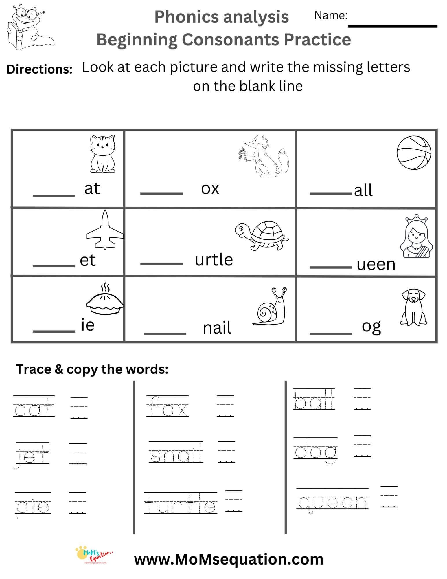 1st grade phonics worksheets