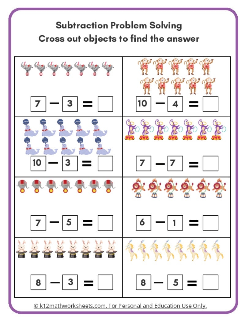 1st Grade Subtraction Worksheets