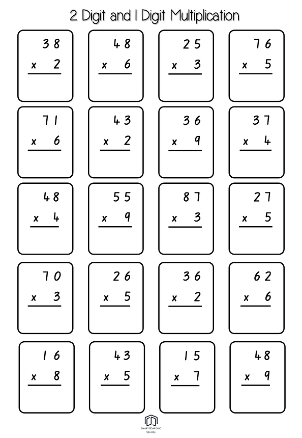 1 and 2 digit multiplication worksheets 1 and 2 digit multiplication worksheets