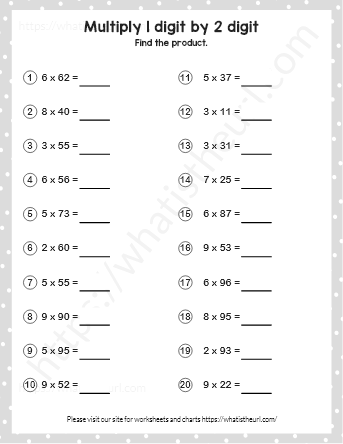 2 Digit By 1 Digit Multiplication Worksheet Teach Starter 2 Digit By 1 Digit Multiplication Worksheet Teach Starter