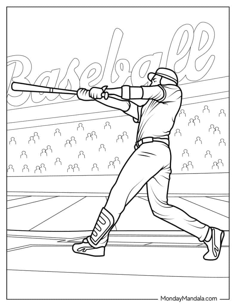20 Baseball Coloring Pages Free PDF Printables 