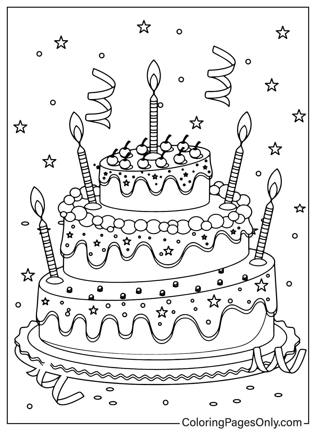 20 Birthday Cake Coloring Pages Free Printable PDF Online Coloring 20 Birthday Cake Coloring Pages Free Printable PDF Online Coloring