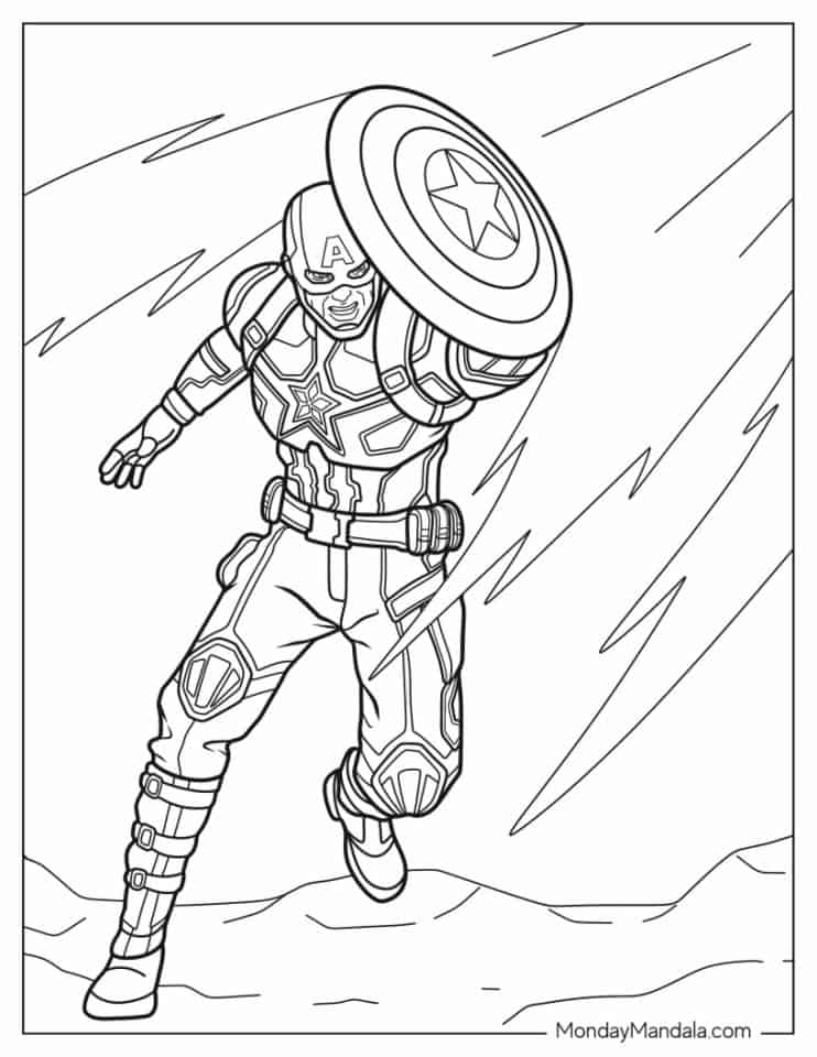 20 Captain America Coloring Pages Free PDF Printables 