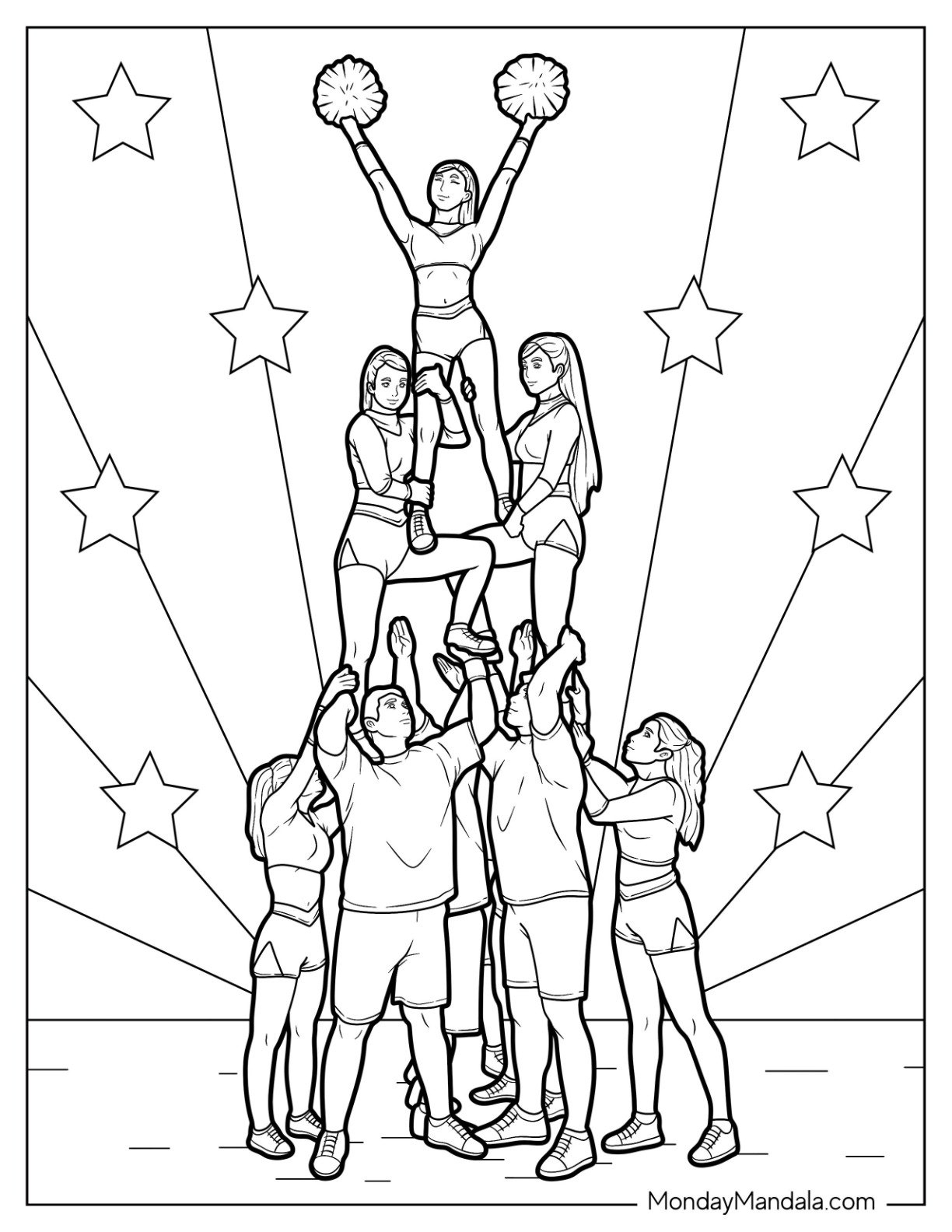 20 Cheerleading Coloring Pages Free PDF Printables 