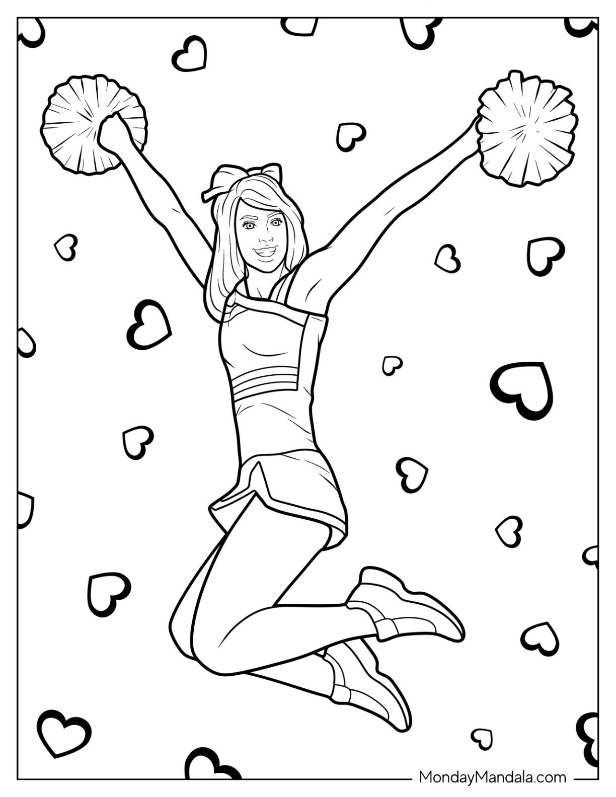 20 Cheerleading Coloring Pages Free PDF Printables 