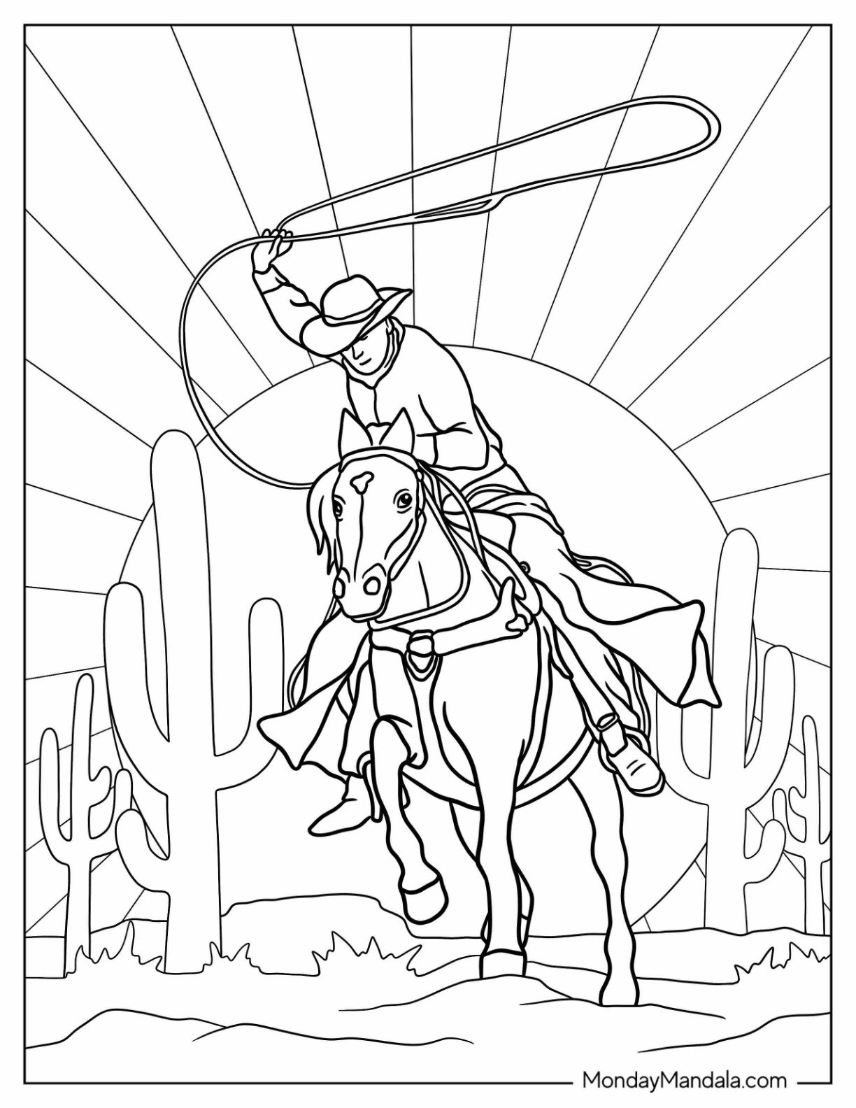 20 Cowboy Coloring Pages Free PDF Printables 