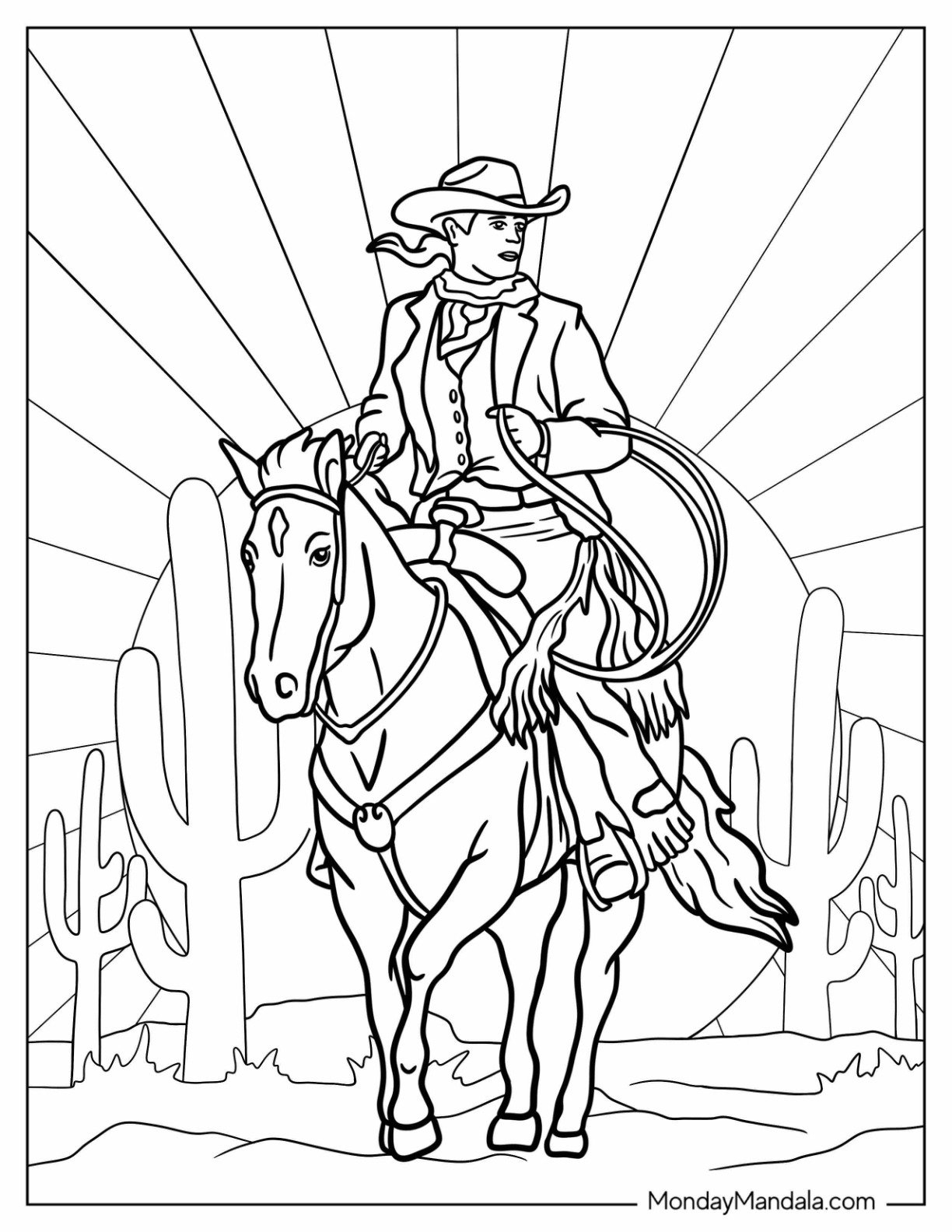 20 Cowboy Coloring Pages Free PDF Printables 