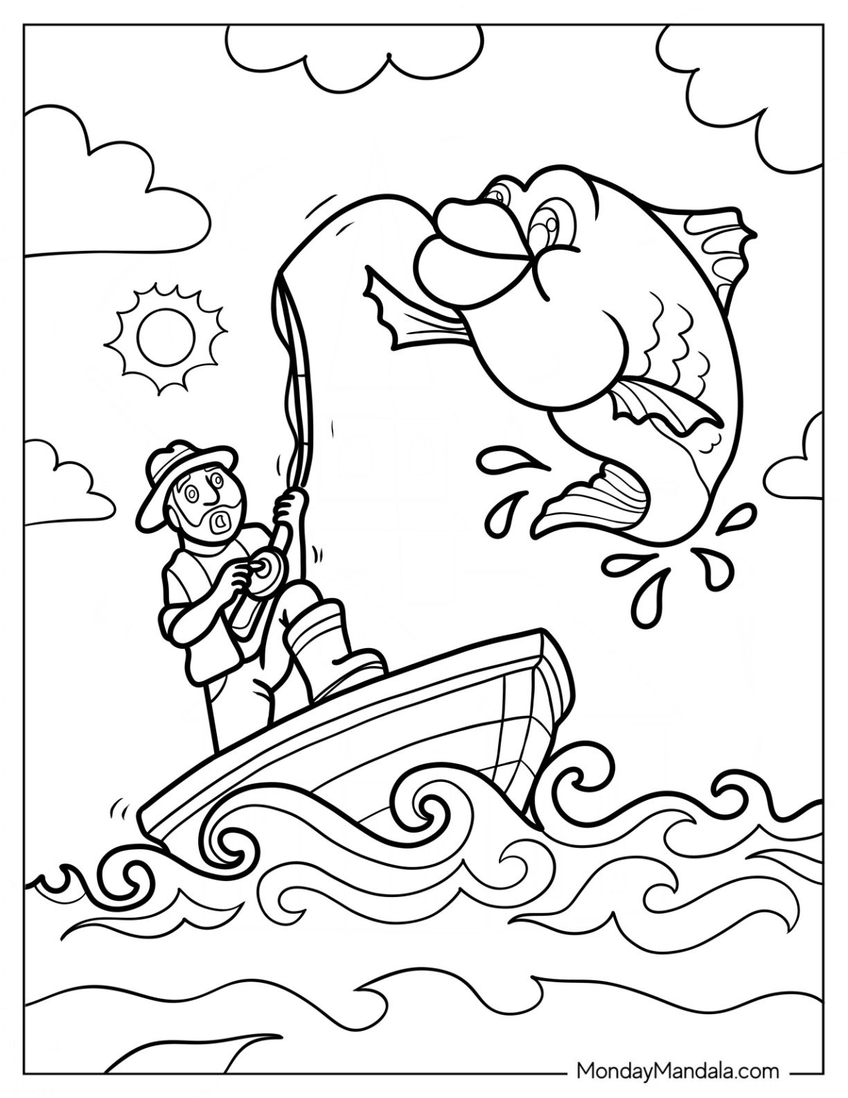 20 Fishing Coloring Pages Free PDF Printables 