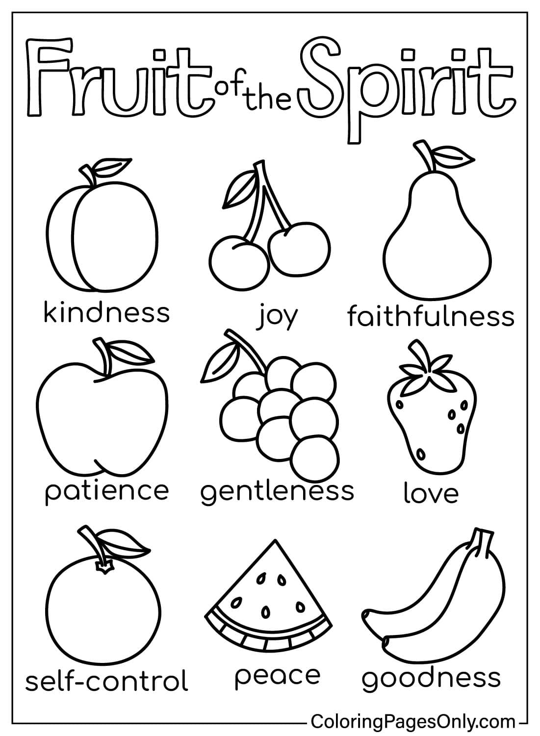 20 Fruit Of The Spirit Coloring Pages Free Printable PDF Online 