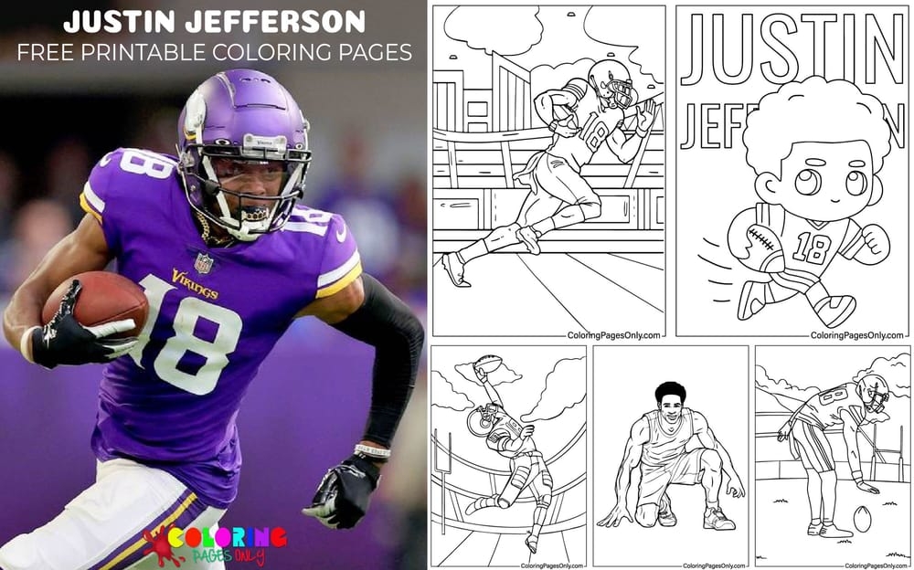 20 Justin Jefferson Coloring Pages Free Printable PDF Online Coloring 20 Justin Jefferson Coloring Pages Free Printable PDF Online Coloring