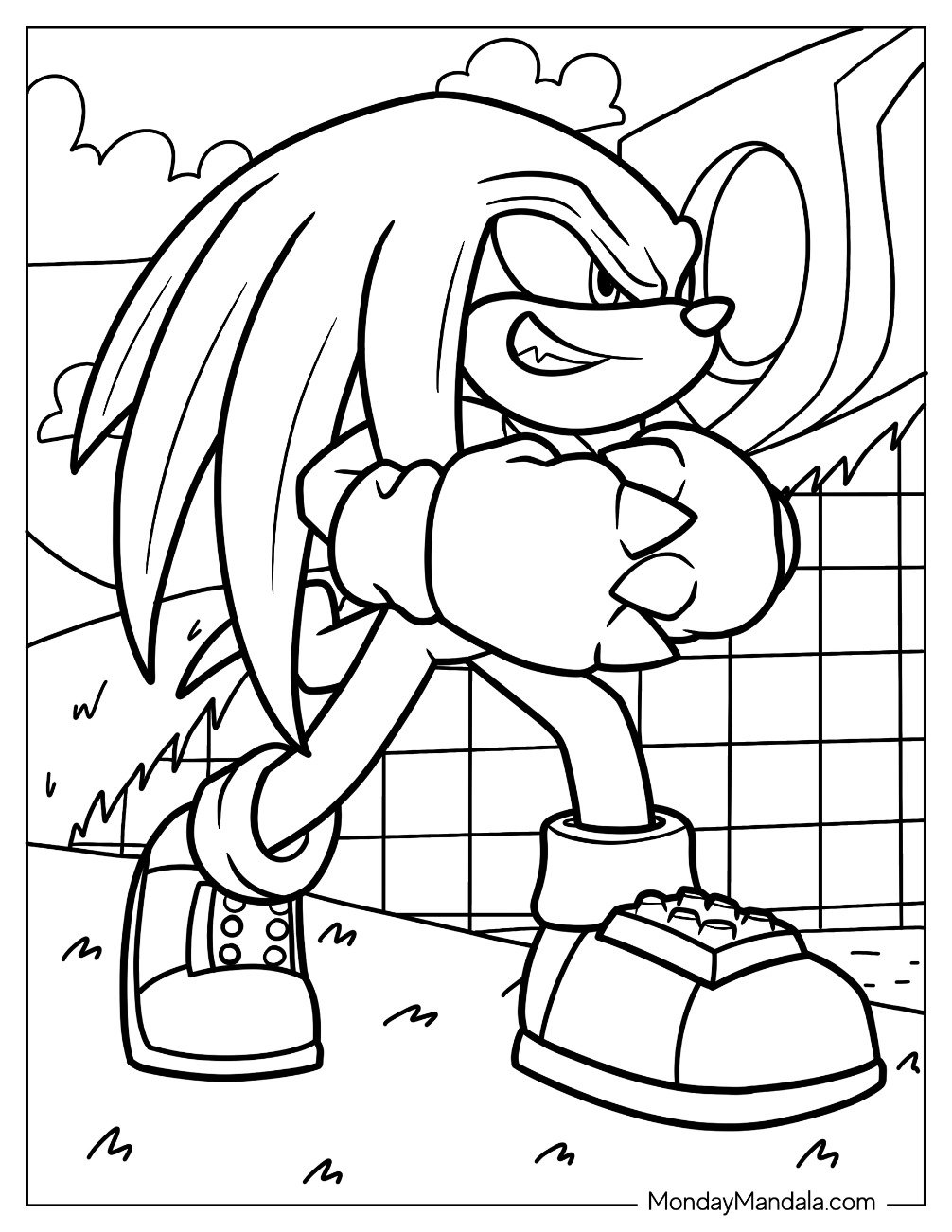 20 Knuckles Coloring Pages Free PDF Printables 