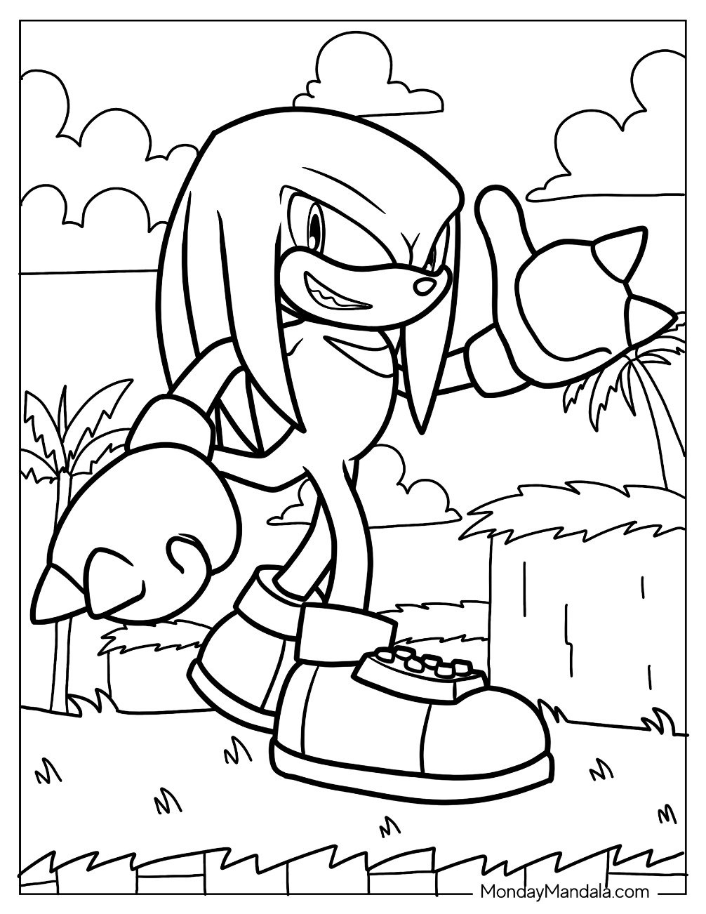 20 Knuckles Coloring Pages Free PDF Printables 