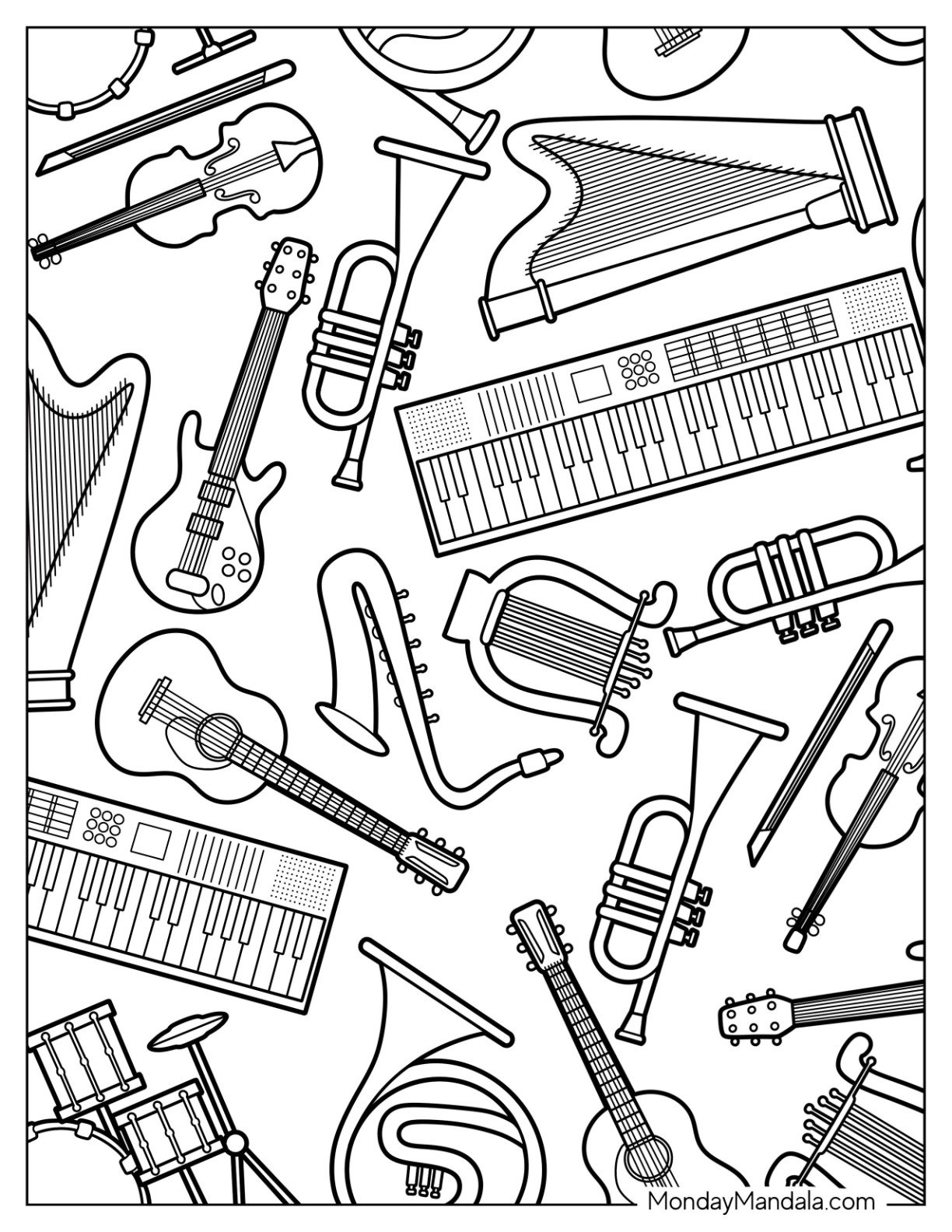 20 Music Coloring Pages Free PDF Printables 20 Music Coloring Pages Free PDF Printables