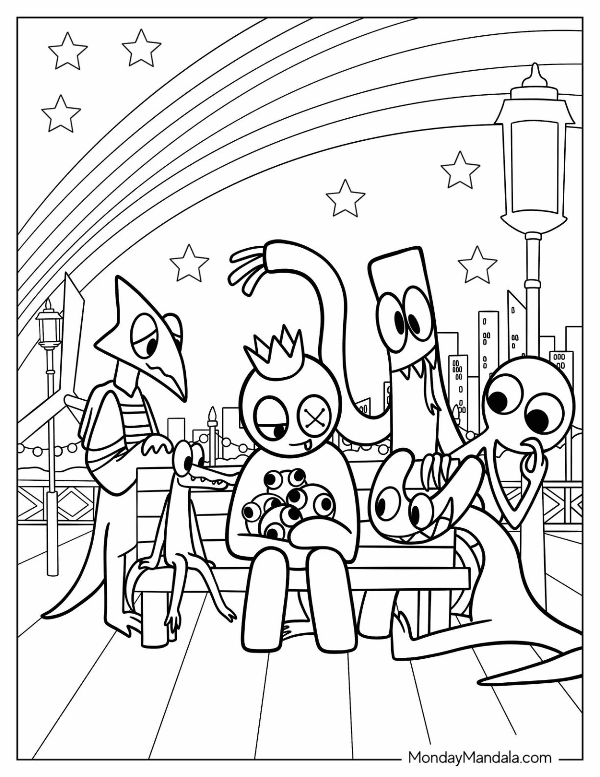 rainbow friends coloring page