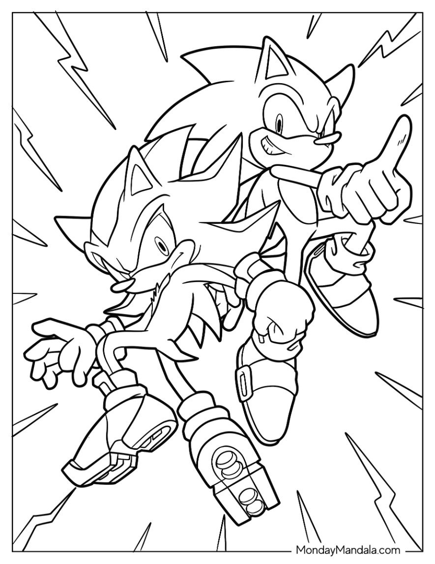 sonic shadow coloring pages sonic shadow coloring pages