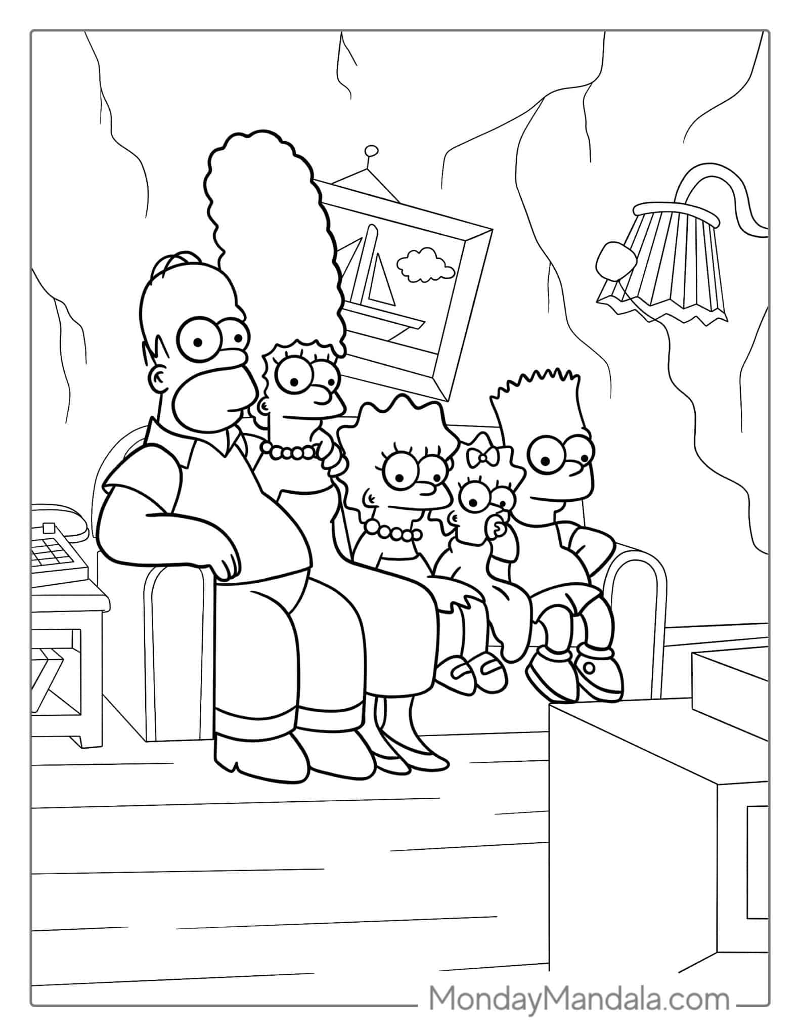 20 Simpsons Coloring Pages Free PDF Printables 