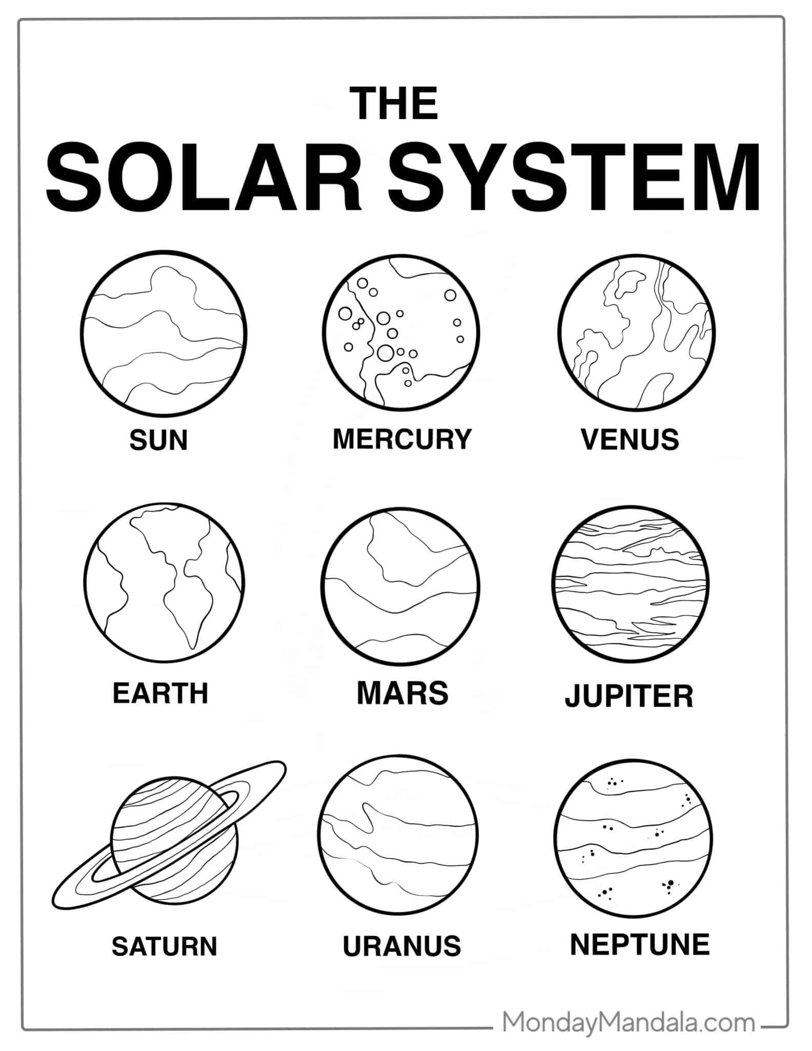 20 Solar System Coloring Pages Free PDF Printables 