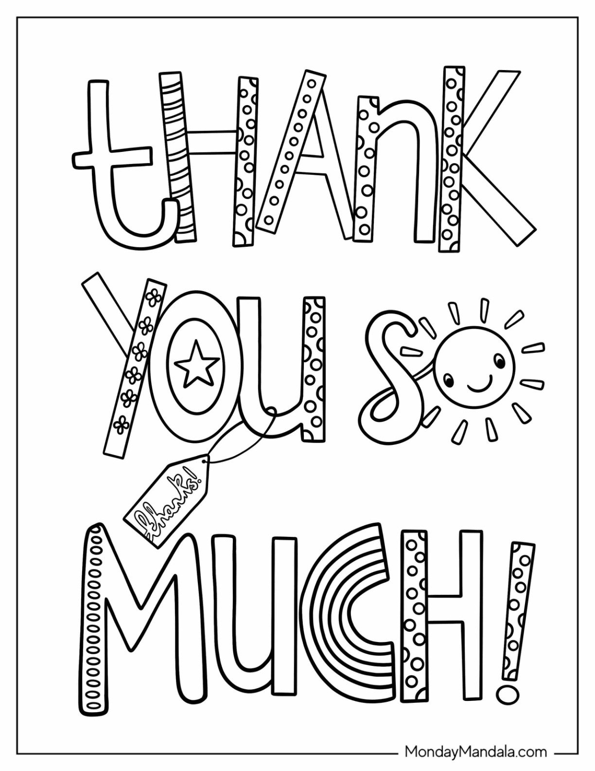 20 Thank You Coloring Pages Free PDF Printables 