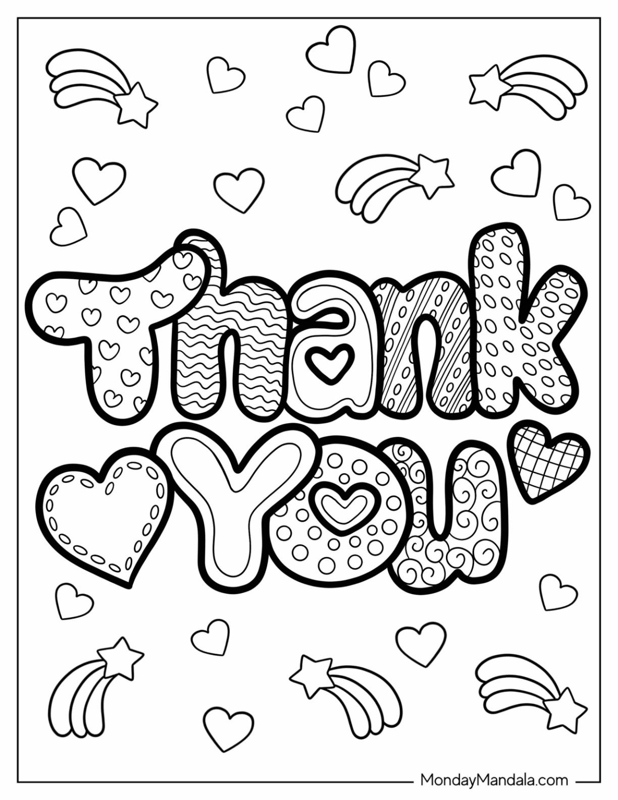 20 Thank You Coloring Pages Free PDF Printables