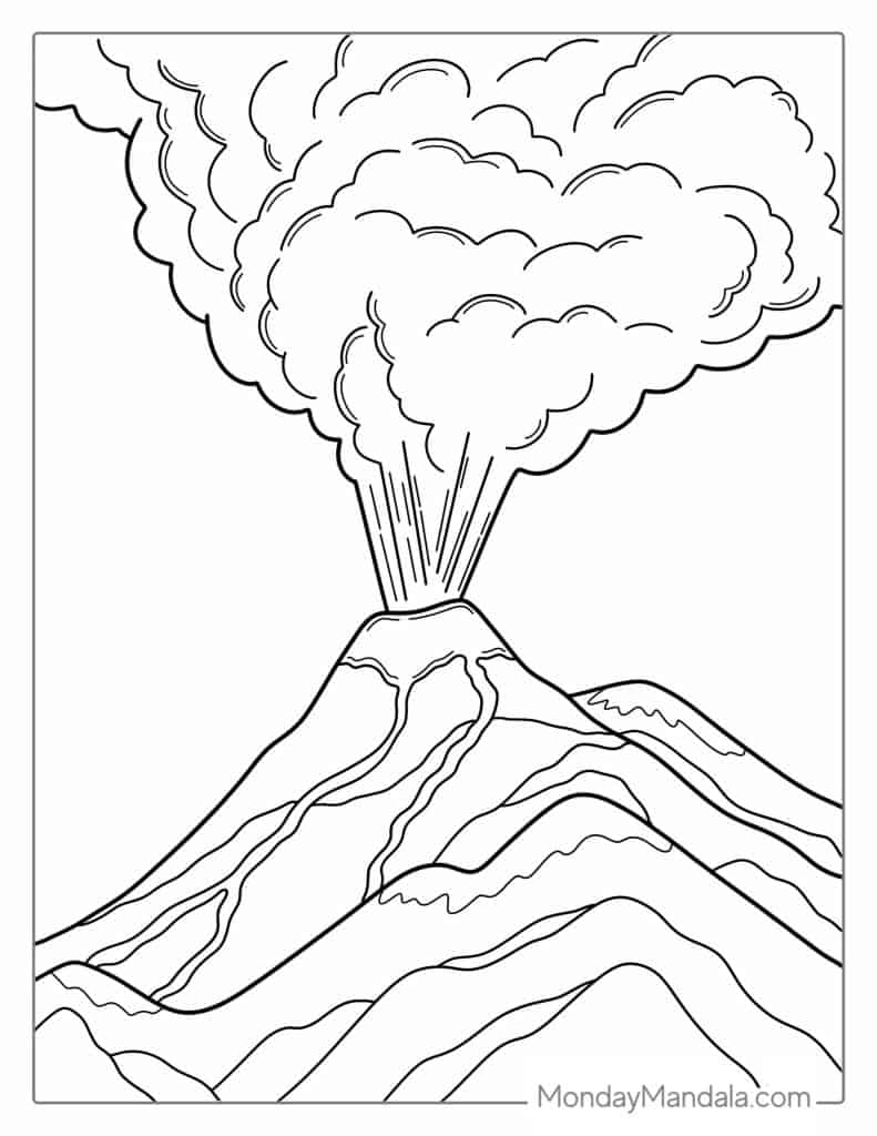 20 Volcano Coloring Pages Free PDF Printables 