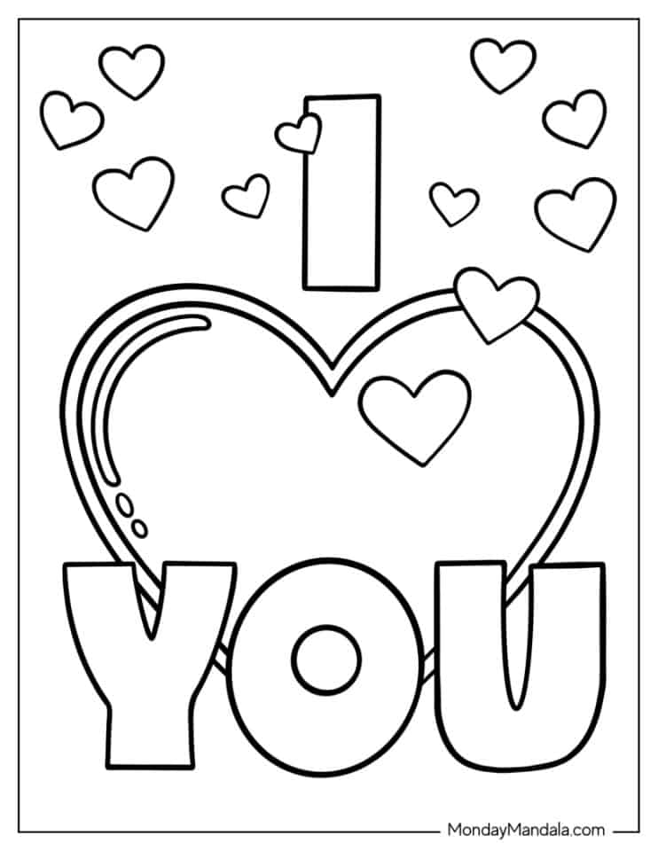 22 I Love You Coloring Pages Free PDF Printables 