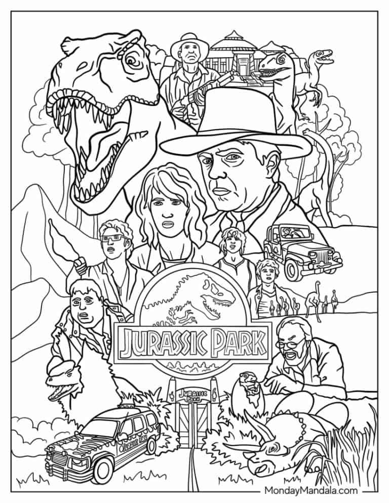22 Jurassic Park Coloring Pages Free PDF Printables 