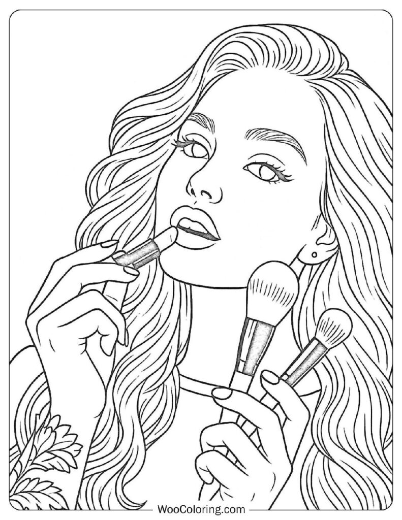 22 Makeup Coloring Pages Free PDF To Print Woo Coloring