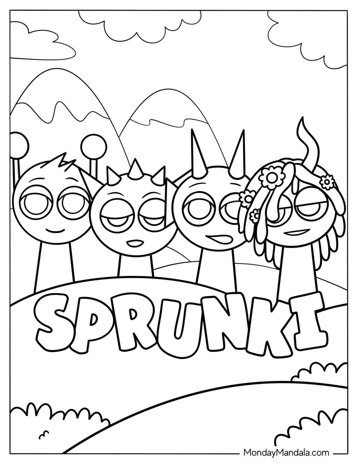 22 Sprunki Coloring Pages Free PDF Printables 