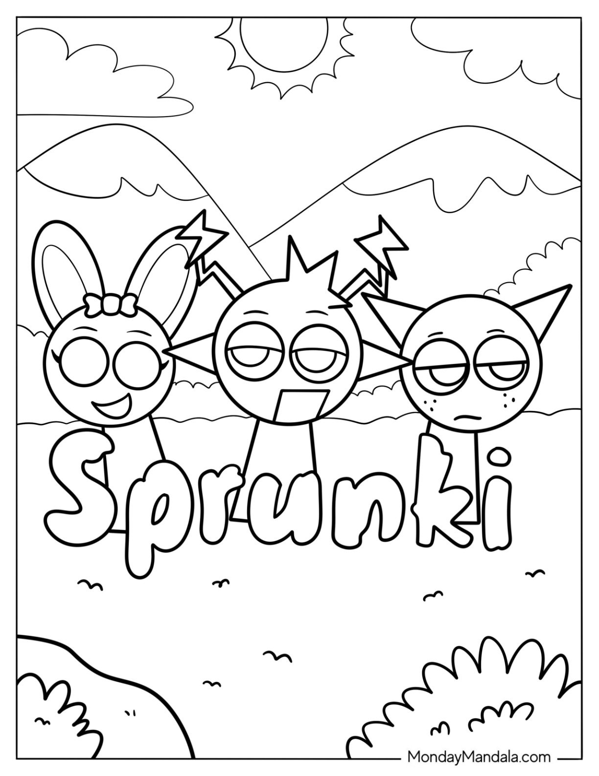 22 Sprunki Coloring Pages Free PDF Printables