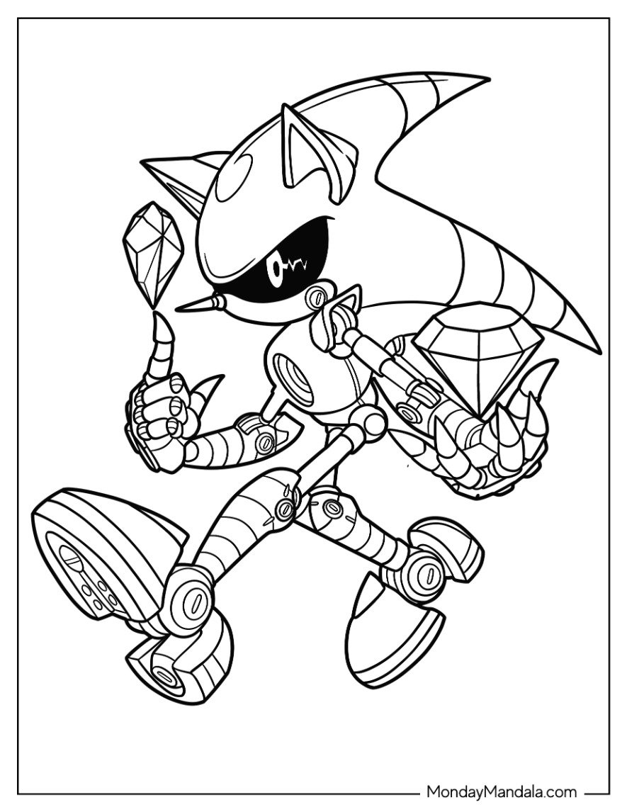24 Metal Sonic Coloring Pages Free PDF Printables 