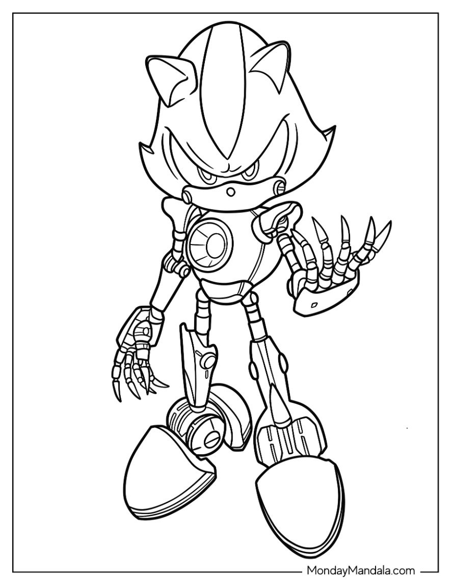 24 Metal Sonic Coloring Pages Free PDF Printables 